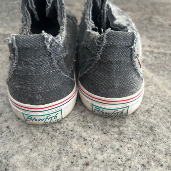 Women’s play slip on sneaker Blowfish Malibu grey frayed twill 7.5 - Picture 4 of 5